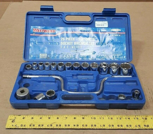 Westward Incomplete ½ inch socket set and drive 26 Piece