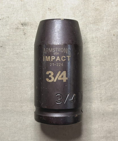 ARMSTRONG 21-224 3/4"/ 19MM FLANK DRIVE SOCKET WRENCH 84863 5130-01-355-1888 NOS