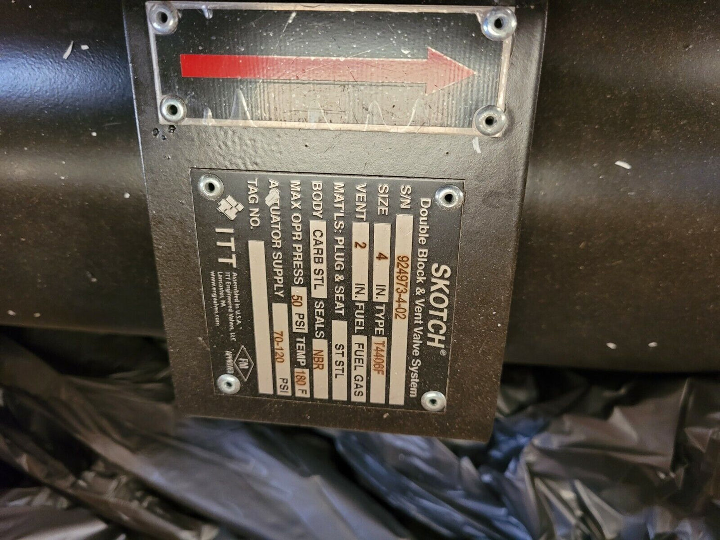 Itt Skotch T4406F Double Block and Vent Valve System Fuel Gas 180 F 70-120 PSI