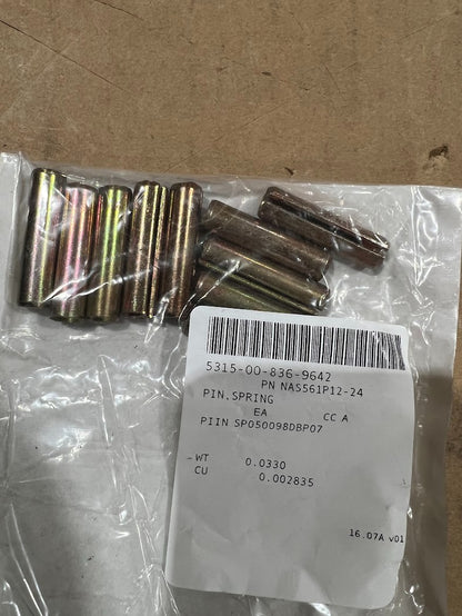 Spring Pin NAS561P12-24 NSN 5315-00-836-9642