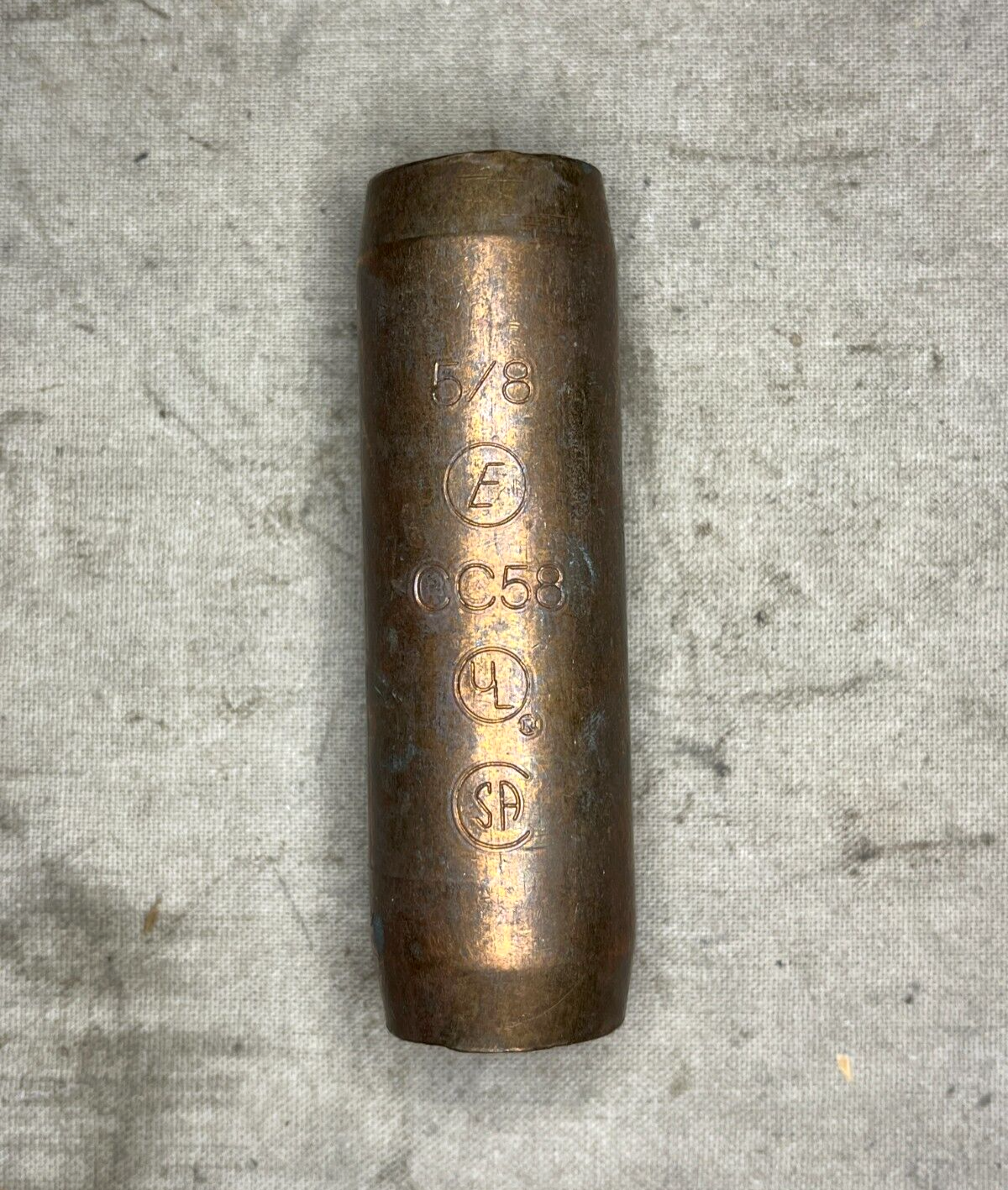 ERICO CC58 GROUND 2" ROD COUPLER, ROD DIA 5/8 IN BRONZE NOS