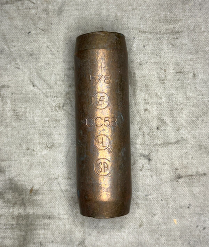 ERICO CC58 GROUND 2" ROD COUPLER, ROD DIA 5/8 IN BRONZE NOS