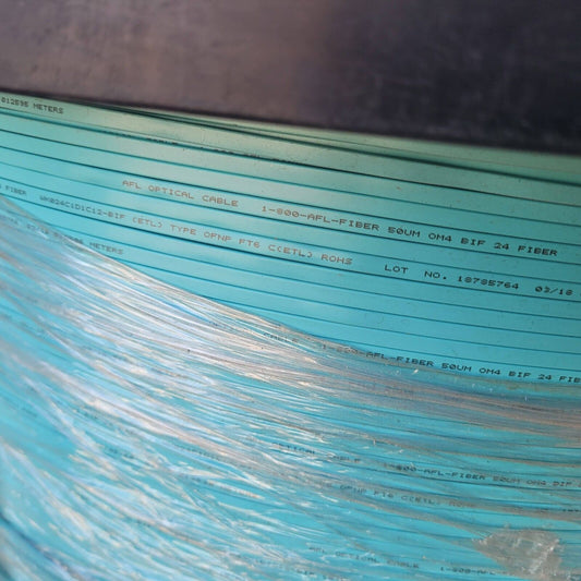 AFL OPTICAL CABLE 1-800-AFL-FIBER 50 micron OM4 BIF 24 FIBER CABLE Meters
