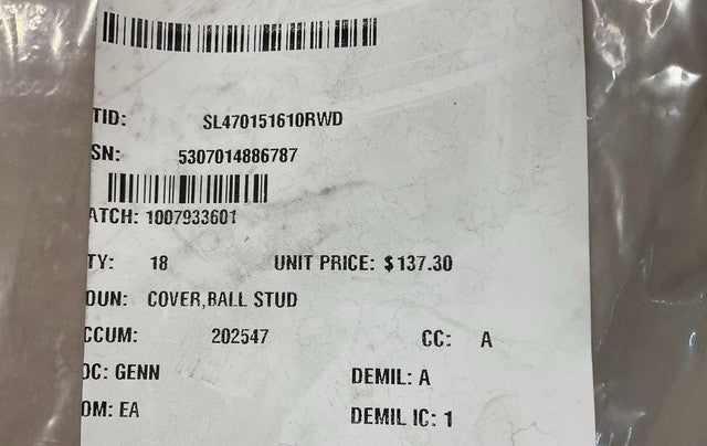 Ball Stud Cover AN/TPS-59 NSN 5307-01-488-6787 - photo 9