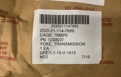 MLRS, BFVS 12308237 VEHICULAR UNIVERSAL JOINT YOKE 10085665 2520-01-114-7689