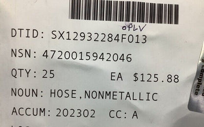 SHAW DEVELOPMENT 920-0589-01 NONMETALLIC 3" HOSE ASSEMBLY SET 4720-01-594-2046
