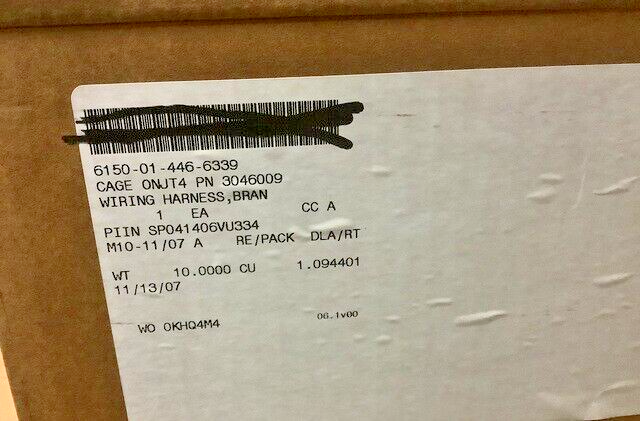 M1070 8X8 HET TRUCK OSHKOSH 3046009 BRANCHED WIRING HARNESS 6150-01-446-6339 USA