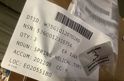 GENUINE BAE 83-14970-01 TORSION HELICAL SPRING NSN 5360-01-231-5756