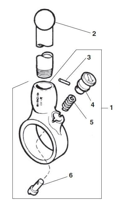 RIDGID D-286 12-R U6 RED/SILVER MANUAL RATCHET THREADER FOR DIE HEAD [NO HANDLE]
