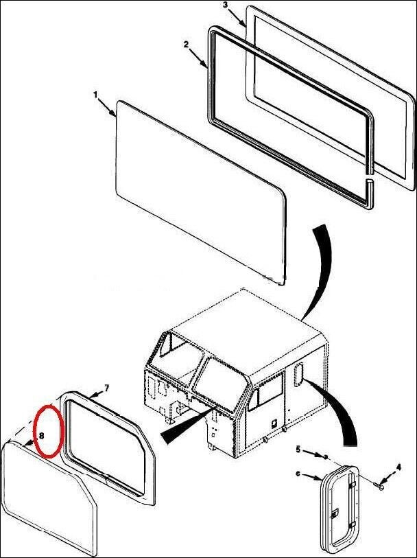 HEMTT, M1070 123268D GREEN LIGHT LAMINATED GLASS 3370738 9340-01-171-4428