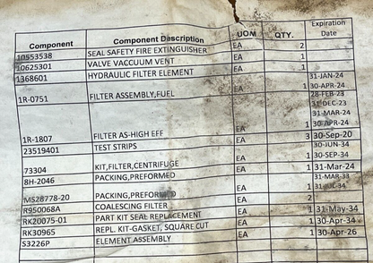 CAT C7 ENGINE FLUID PRESSURE FILTER PARTS KIT 10658352-021 4330-20-007-4533