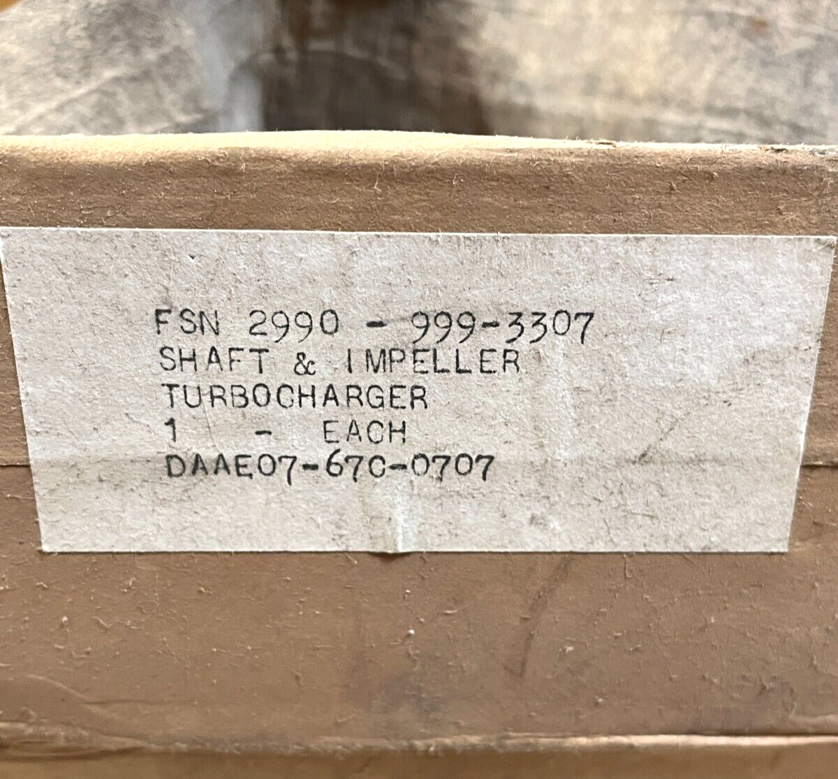 TURBOCHARGER SHAFT AND IMPELLER 2990-00-999-3307