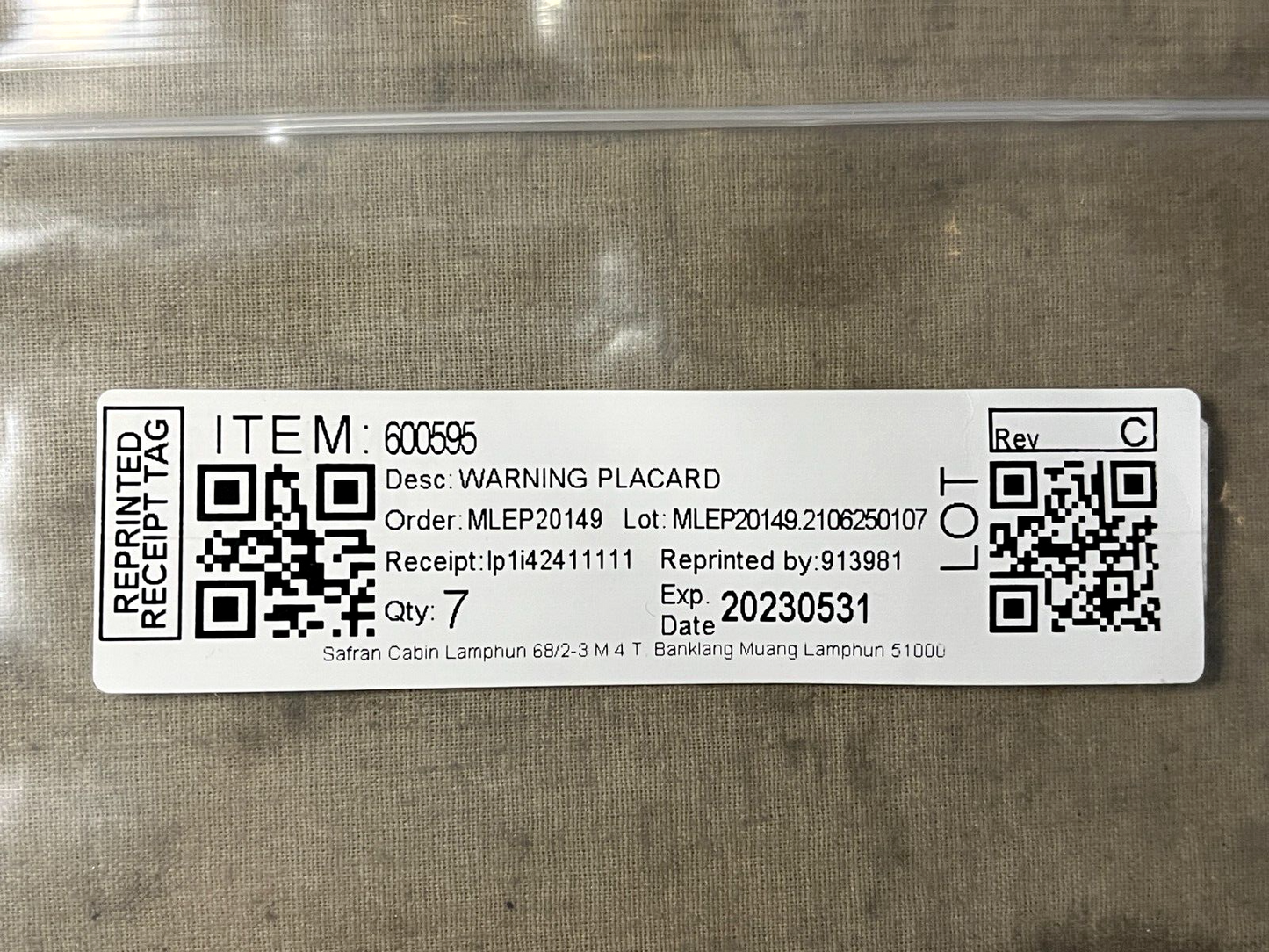 GENERAL ELECTRIC T64 600595 ACCESSORY SEAL KIT 2840-00-736-0793