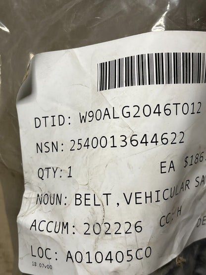 FMTV GENUINE IMMI 12414339 VEHICULAR SAFETY SEAT BELT F08569 2540-01-364-4622