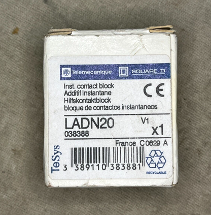 TELEMECANIQUE/SCHNEIDER CONTACT BLOCK AUXILIARY LADN20 038388 15124490151 USA
