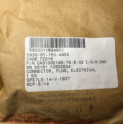 LAV ANTI TANK CA3100E14S-7S-B-02 14V ELECTRICAL PLUG CONNECTOR 5935-01-163-4953