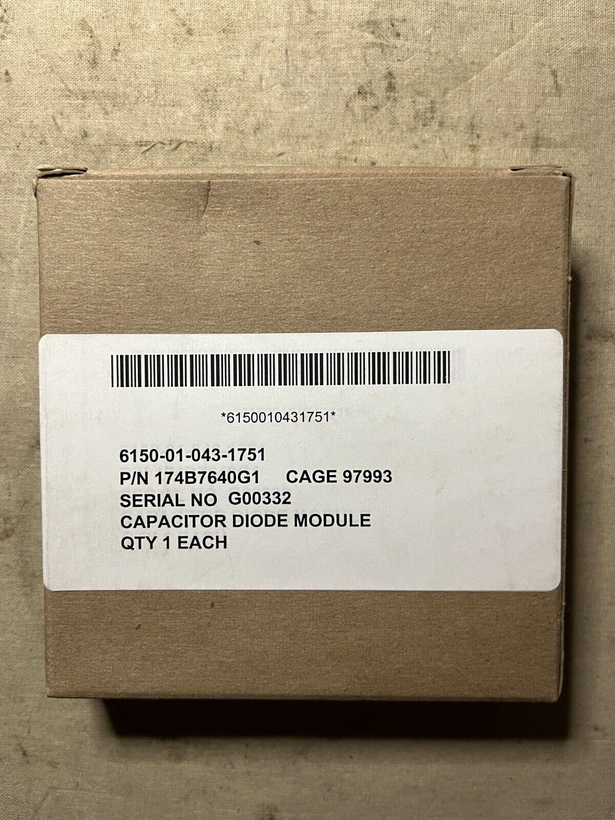 GENERAL DYNAMICS 174B7640G1 CAPACITOR DIODE MODULE 6150-01-043-1751 USA
