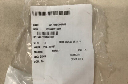 THUNDERBOLT II AIRCRAFT, A-10 HI-SHEAR HL844-10-13 PIN-RIVET 5320-01-591-3921