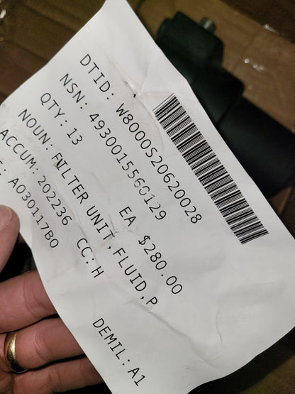 GENUINE PARKER 18P 1 10Q FLUID PRESSURE FILTER UNITS 4930-01-556-0129