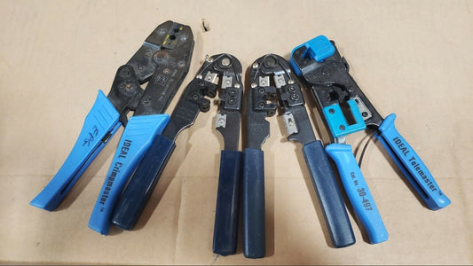 Lot of 4 wire Ideal crimpers Networking tools Industries Telemaster T30-497