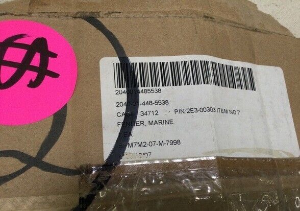 8"X4"CYL FENDER SHIP 2E3-00303 ITEM NO 7 Marine Fender NSN 2040-01-448-5538