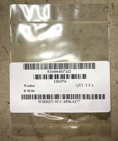 (2) AAVC7A1, M548, M548A1, M-113A1 1281976 KEY WASHERS TABLOCK 5310-00-493-7432