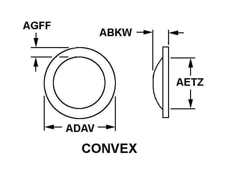 M1A1 M1A2 HAB D00347K 0.29'' 12287778 CONVEX LIGHT LENSE 6220-01-126-3586