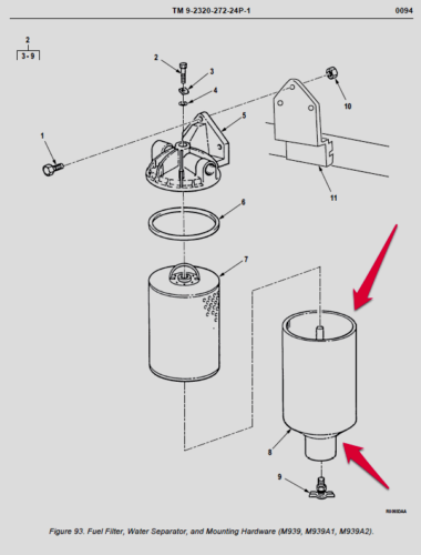 M939 M809 AN/TPQ-36 6X6 FLUID FILTER BODY 025642400 S 256424 4330-01-110-9054