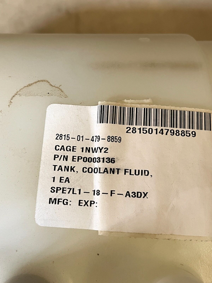 RTCH 53, 000 Lb EP-0003136 DIESEL ENGINE COOLANT FLUID TANK 2815-01-479-8859 NOS