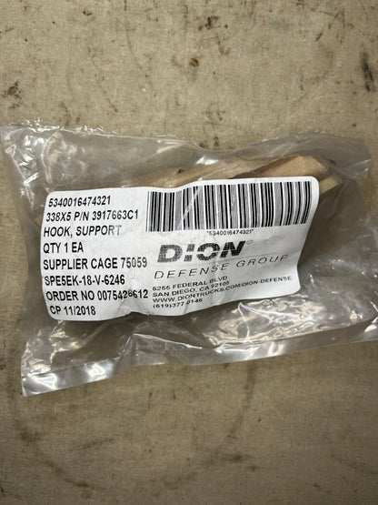 MRAP MAXXPRO DION DEFENSE 3917663C1 SUPPORT HOOK PEGBOARD ASSY 5340-01-647-4321