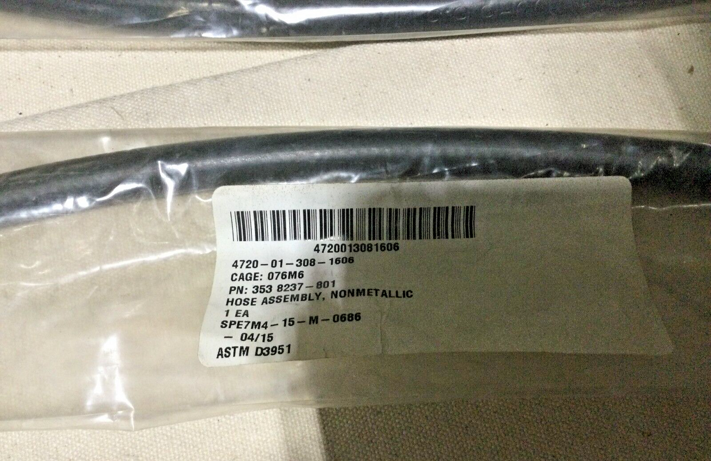 MILITARY M-973 BAE SYSTEMS 3538237-801 NON-METALLIC HOSE ASSY 4720-01-308-1606