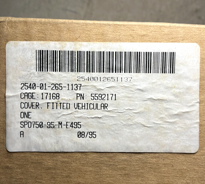 1996 HMMWV HUMVEE 5592171 VEHICULAR BODY FITTED COVER 12341136 2540-01-265-1137