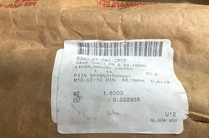 SAFEGUARD CLASS ARS 2-23-10550 MANUAL CONTROL LEVER 10168200201 4510-01-080-3707