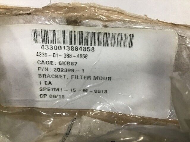 Genuine M1  202399-1 Filter Mounting Bracket NSN 4330-01-388-4858