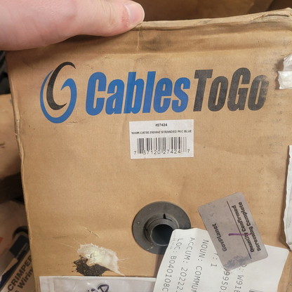 27424 1000FT CAT 5E 350MHZ STRANDED PVC CMR CABLE - BLUE USA-STOCK