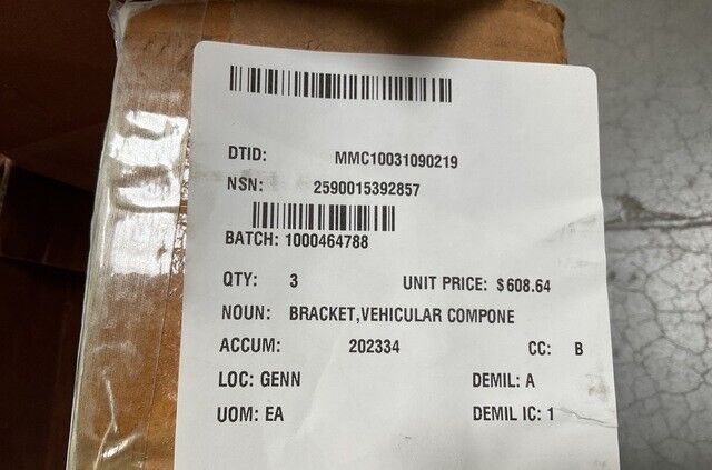 TRAILER INTERFACE BRACKET FOR PALLETIZED LOADING SYSTEM 3754654 2590-01-539-2857