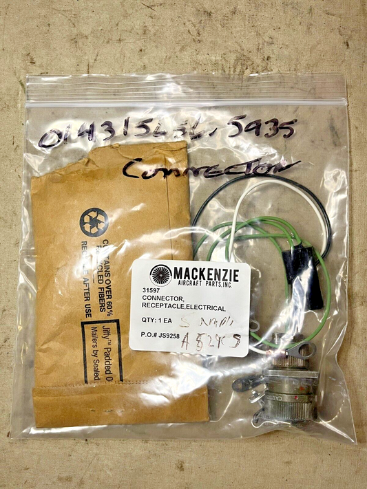 M998 HMMWV MACKENZIE 31597 ELECTRICAL RECEPTACLE CONNECTOR 5935-01-431-5656 NOS