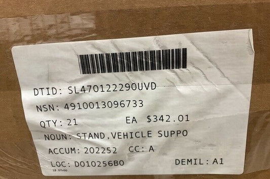 M1062 SEMITRAILER TANKER TKG5455-1 VEHICLE SUPPORT STAND M-1062 4910-01-309-6733