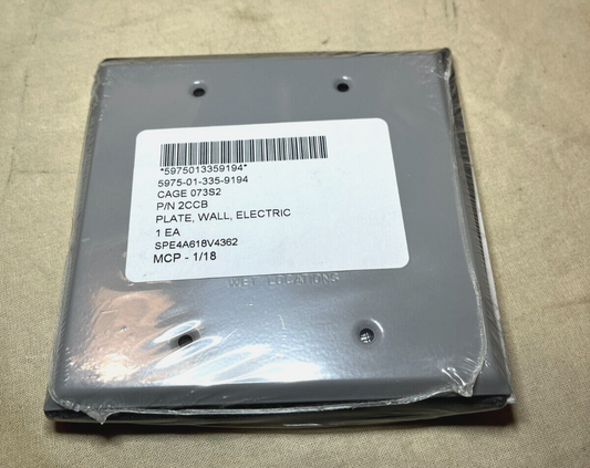 RED DOT 2CCB BLANK WEATHERPROOF RECEPTACLE COVER, STEEL 5175-0 5975-01-335-9194