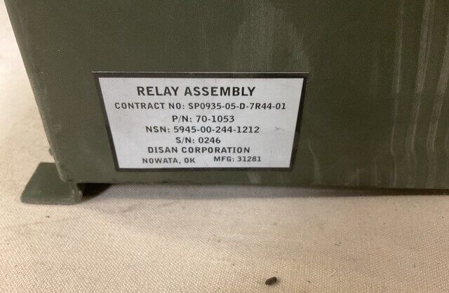 DISAN 70-1053 RELAY ASSEMBLY GENERATOR SET 60 KW 50/60 HZ 5945-00-244-1212 NOS
