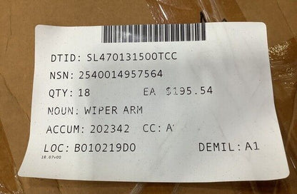 ROUGH TERRAIN FORKLIFT, TX51-19M TEREX 641002 LEFT WIPER ARM 2540-01-495-7564