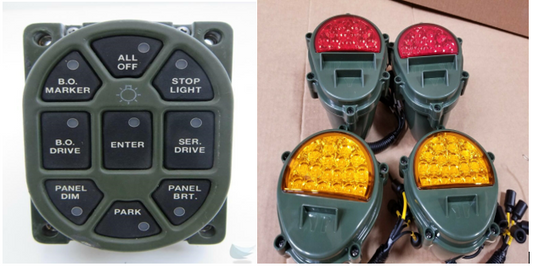 NEW LED HMMWV BRAKE LIGHT, PUSH BUTTON TURN SIGNAL KIT M998 HUMVEE M35 Military