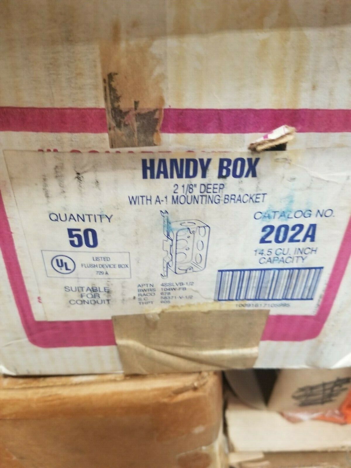 Stainless Steel 2-1/8 in. Deep Handy Box  Bracket 202A 14.5 CU Inch Capacity