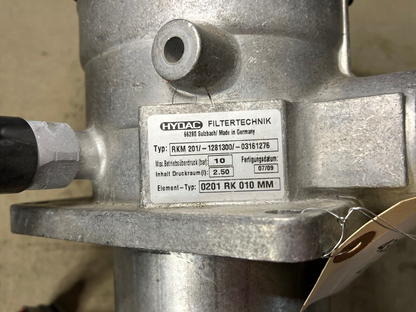 HYDAC CENTRIFUGAL, SEPARATOR PRESSURE 10 BAR PRKM 201 1281300/03161276 NOS USA