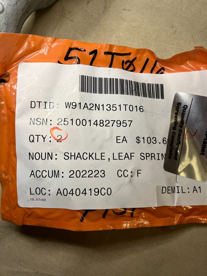 FMTV TRUCK CROSBY 1-1/4" G-209 SCREW PIN ANCHOR SHACKLE 12 TON 2510-01-482-7957