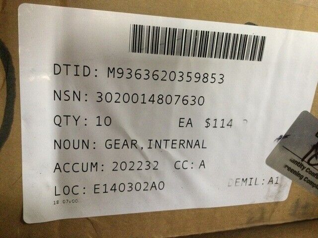 GENUINE GM 24203398 INTERNAL GEARS HMMWV HUMMER NSN 3020-01-480-7630