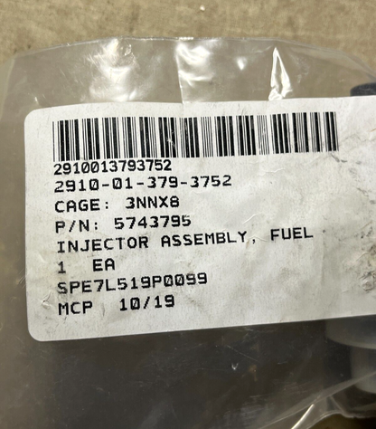 HMMWV AMG BOSCH FUEL INJECTOR ASSEMBLY MODEL BOC 20PA 5743795 2910-01-379-3752