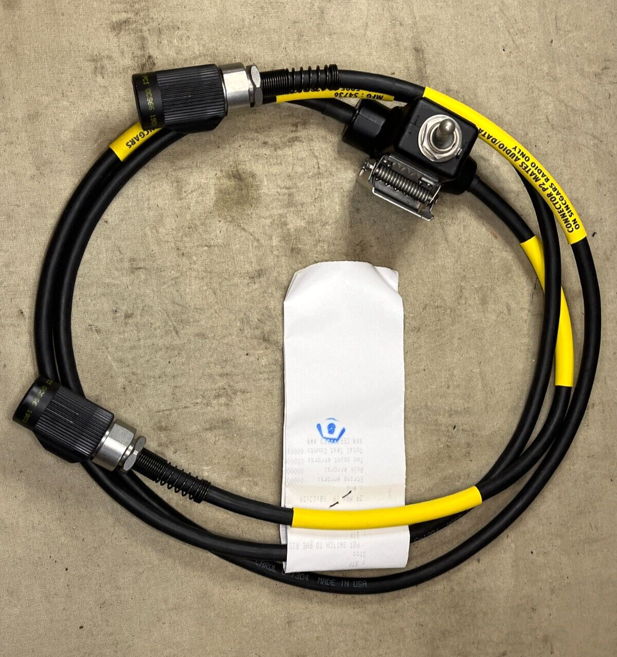 NEW NEXUS A3210695 U-94A/U PTT RADIO INTERFACE CABLE ASSEMBLY 5995-01-432-9331