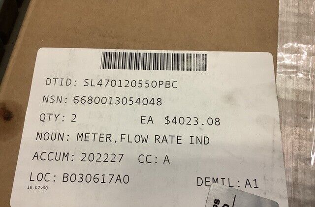 NEW OILGEAR PL20A-1A1A MIL FLOW RATE INDICATING METER FITS FUEL PUMP MODULE GPM