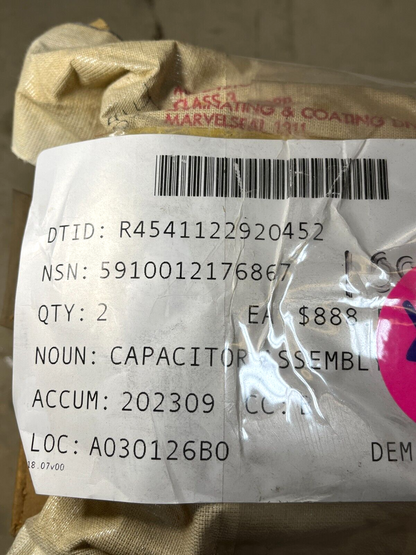 LCAC CRAFT AIR FMC115B-A6 115VAC 400HZ CAPACITOR FIXED ASSEMBLY 5910-01-217-6867